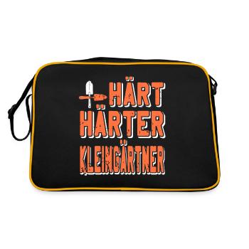 Hart Härter Kleingärtner - Garten Kleingarten - Retro Tasche - Schwarz/Gold - Hinten