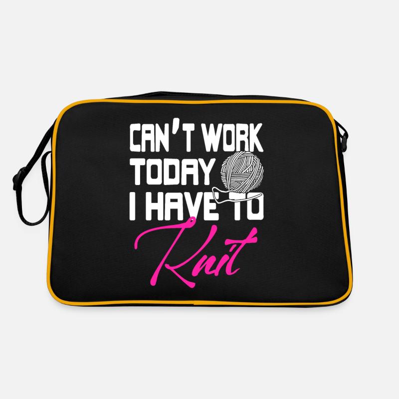 Ich kann heute nicht arbeiten - ich muss stricken Retro Tasche