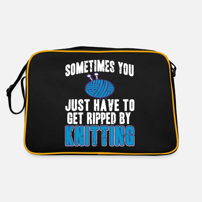 Manchmal musst du einfach beim Stricken zerreißen Retro Tasche