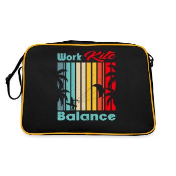 Work Kite Balance. Lifestyle Vintage Design, Work - Retro Tasche - Schwarz/Gold - Hinten