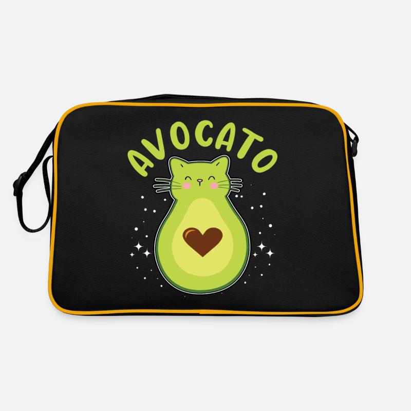 Avocato Mélange d’avocat et de chat pour les végétariens Sac Retro