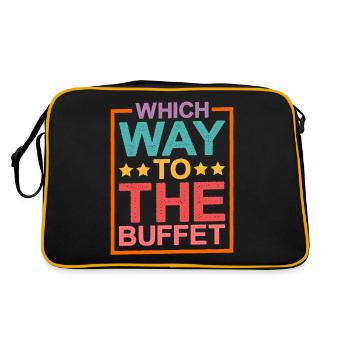 Which Way To The Buffet 15 - Retro Tasche - Schwarz/Gold - Hinten