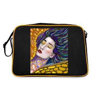 Portrait de sirène Gustav Klimt Style - Sac Retro - noir/or - Dos