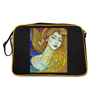Portrait de sirène Gustav Klimt Style - Sac Retro - noir/or - Dos
