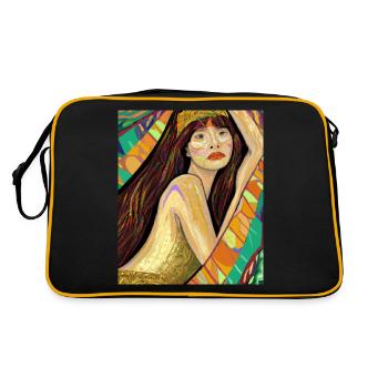 Portrait de sirène Gustav Klimt Style - Sac Retro - noir/or - Dos