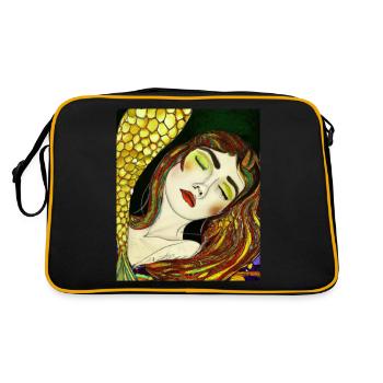 Portrait de sirène Gustav Klimt Style - Sac Retro - noir/or - Dos