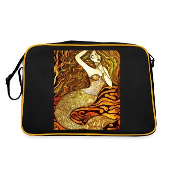 Portrait de sirène Gustav Klimt Style - Sac Retro - noir/or - Dos