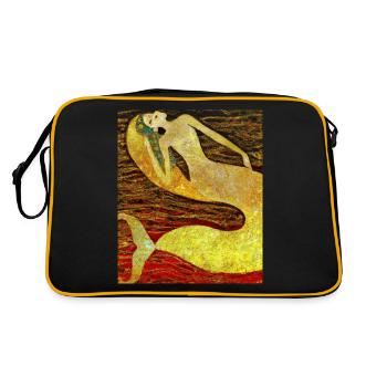 Portrait de sirène Gustav Klimt Style - Sac Retro - noir/or - Dos