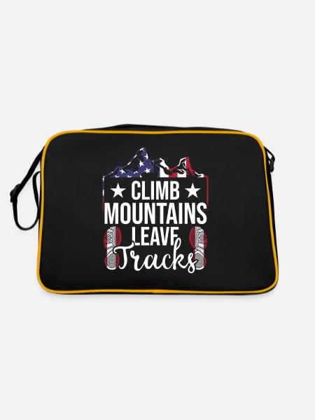 Wandern Wald Rucksacktourist Naturspaziergang Lieb - Retro Tasche - Schwarz/Gold - Hinten
