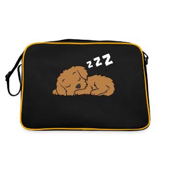 Cockapoo Pajama Cute Cockapoo Dog Sleeping - Retro Bag - black/gold - Back