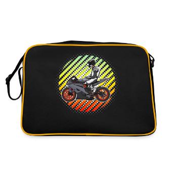 Motorcycle Lifestyle / Motorrad / Motorräder biker - Retro Tasche - Schwarz/Gold - Hinten