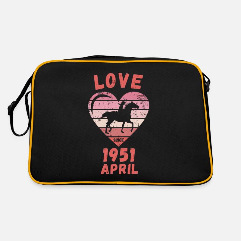 Love Pferde Reiten Geburtstag April 1951 Retro Tasche