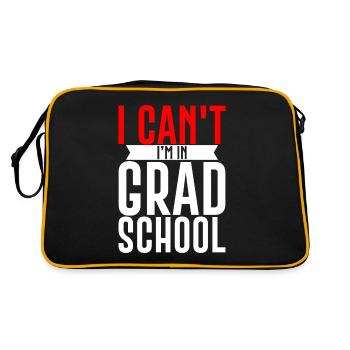 I Can't I'm In Grad School 3 - Retro Bag - black/gold - Back