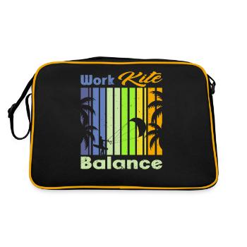 Work Kite Balance. Lifestyle Vintage Design, Work - Retro Tasche - Schwarz/Gold - Hinten