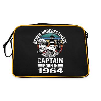 Never Underestimate Captain né en 1964 - Sac Retro - noir/or - Dos