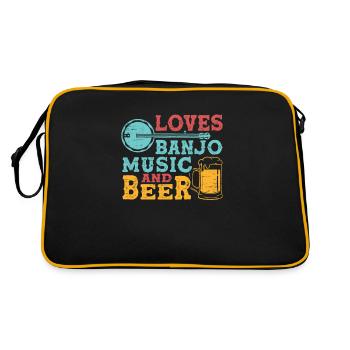 Banjo-musique-cordes de bière-guitare-bluegrass-vendanges de raisin - Sac Retro - noir/or - Dos