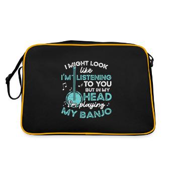 I Play My Banjo Musician Guitar Bluegrass - Retro Bag - black/gold - Back