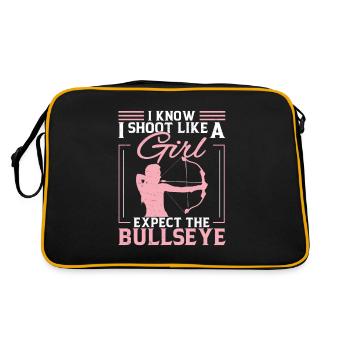 « I Know I Shoot Like A Girl » pour un archer - Sac Retro - noir/or - Dos
