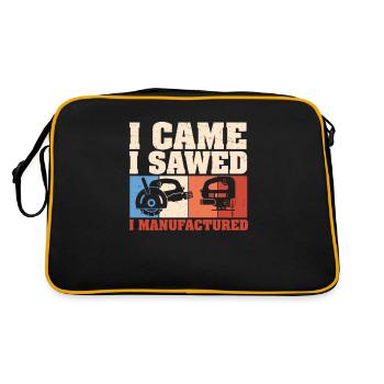 I Came I Sawed I Manufactured Funny Cabinet Maker - Retro Bag - black/gold - Back