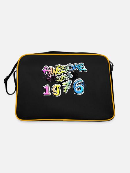 Awesome since 1976 Graffiti Motif - Retro Bag - black/gold