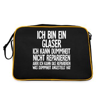 Glaser - Retro Tasche - Schwarz/Gold - Hinten