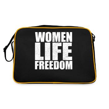 Women life freedom support Iran Women Rights - Retro Tasche - Schwarz/Gold - Hinten