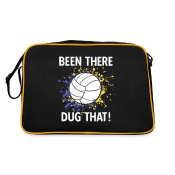 Volleyballer Spruch Für Volleyballspiel Volleyball - Retro Tasche - Schwarz/Gold - Hinten