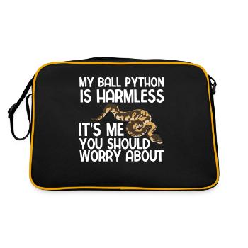 Reptilien Für Fans Von Schlangen - Retro Tasche - Schwarz/Gold - Hinten