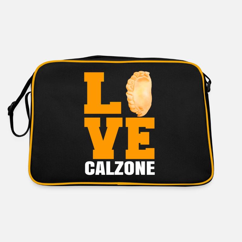 Calzone Pizza Geschenk Retro Tasche