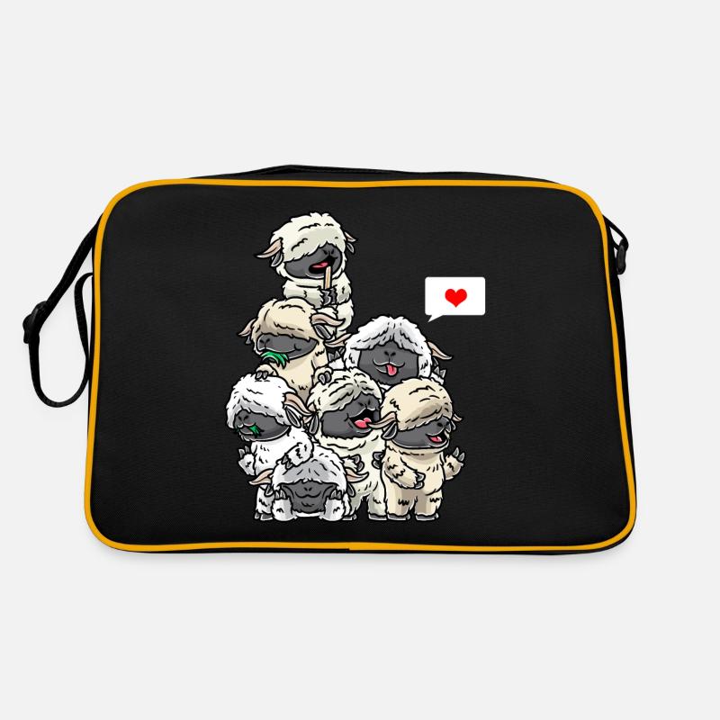 Lustig Walliser Schwarznasenschaf Schaf Retro Tasche