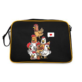 Drôles de poulets éleveurs de volaille - Sac Retro - noir/or - Dos
