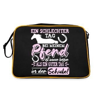 Équitation Drôles Cavaliers Dictons Cavalier - Sac Retro - noir/or - Dos