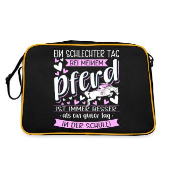 Équitation Drôles Cavaliers Dictons Cavalier - Sac Retro - noir/or - Dos