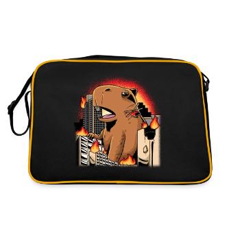 Capybara animal capybara - Retro Bag - black/gold - Back