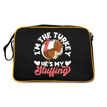 Ausstopfen Valentinstag Ehepaar - Retro Tasche - Schwarz/Gold - Hinten