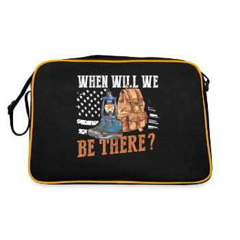 Backpacking Natur Bergsteiger - Retro Tasche - Schwarz/Gold - Hinten