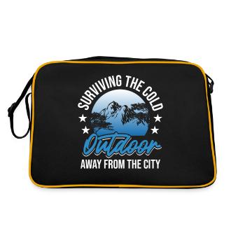 Survival Camping Bushcraft - Retro Tasche - Schwarz/Gold - Hinten