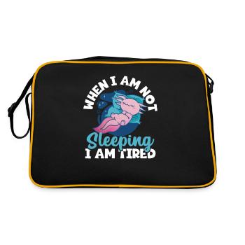 Fatigue Sleep Tired Bored Sleep Axolo - Retro Bag - black/gold - Back