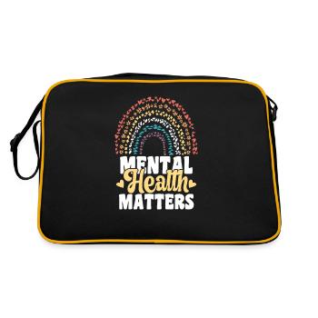 Sensibilisation à la santé mentale du cerveau humain - Sac Retro - noir/or - Dos
