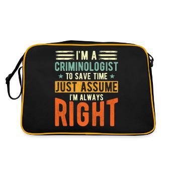 Criminologist Criminology Nutritional information - Retro Bag - black/gold - Back