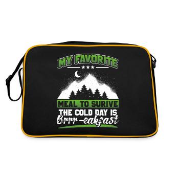 Daunen Überleben Kalte Fähigkeiten Naturliebhaber - Retro Tasche - Schwarz/Gold - Hinten