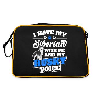 Husky Sibe Proud Husky Mother Dog lover - Retro Bag - black/gold - Back