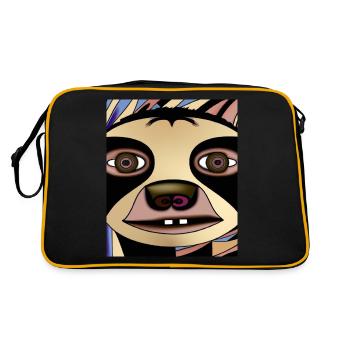 Portrait paresseux Drôle de cubisme - Sac Retro - noir/or - Dos