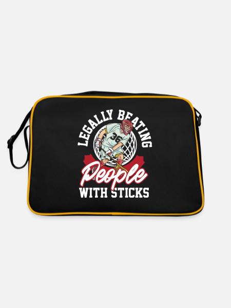 LAX Sticks Spiel Verteidiger Lax Ball Torwart - Retro Tasche - Schwarz/Gold - Hinten