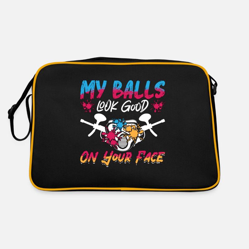 Paintball My Balls Look Splatter Paintball Player Retro Bag