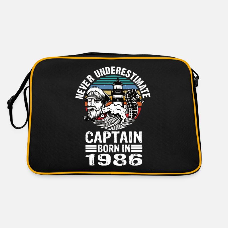Never Underestimate Captain born in 1986 Retro Tasche