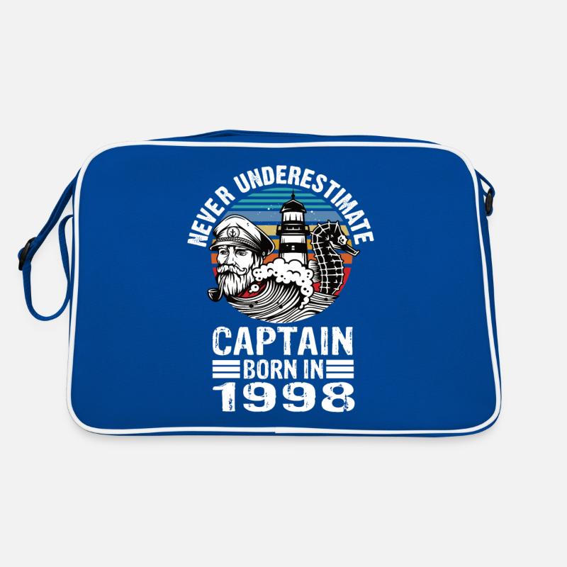 Never Underestimate Captain born in 1998 Retro Tasche