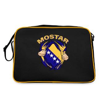 Proud Bosnian Bosniaks Mostar Bosnia and Herzegovina - Retro Bag - black/gold - Back