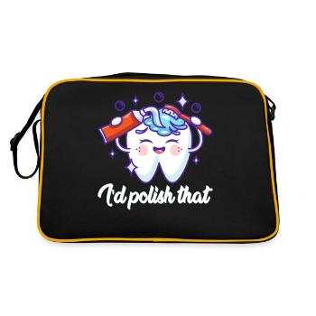 Ich Würde das Polieren für Zahntechniker bei der - Retro Tasche - Schwarz/Gold - Hinten