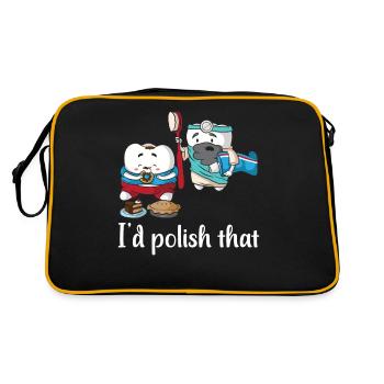 Ich Würde das Polieren für Zahnartz Helfer mit - Retro Tasche - Schwarz/Gold - Hinten